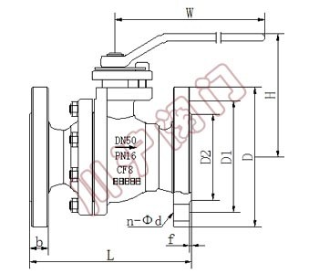 浮動(dòng)式法蘭球閥結(jié)構(gòu)圖