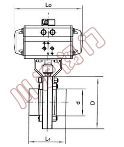 氣動(dòng)衛(wèi)生級(jí)蝶閥結(jié)構(gòu)圖