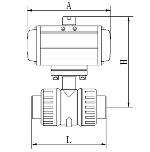 氣動(dòng)塑料球閥結(jié)構(gòu)圖